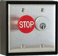 Interruptor de llave con pulsador de hongo