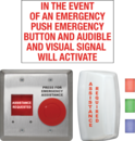 Kit de sistema de llamada de emergencia CX-WEC10BK2 con botón pulsador combinado y anunciador LED y luz de domo LED multicolor:  